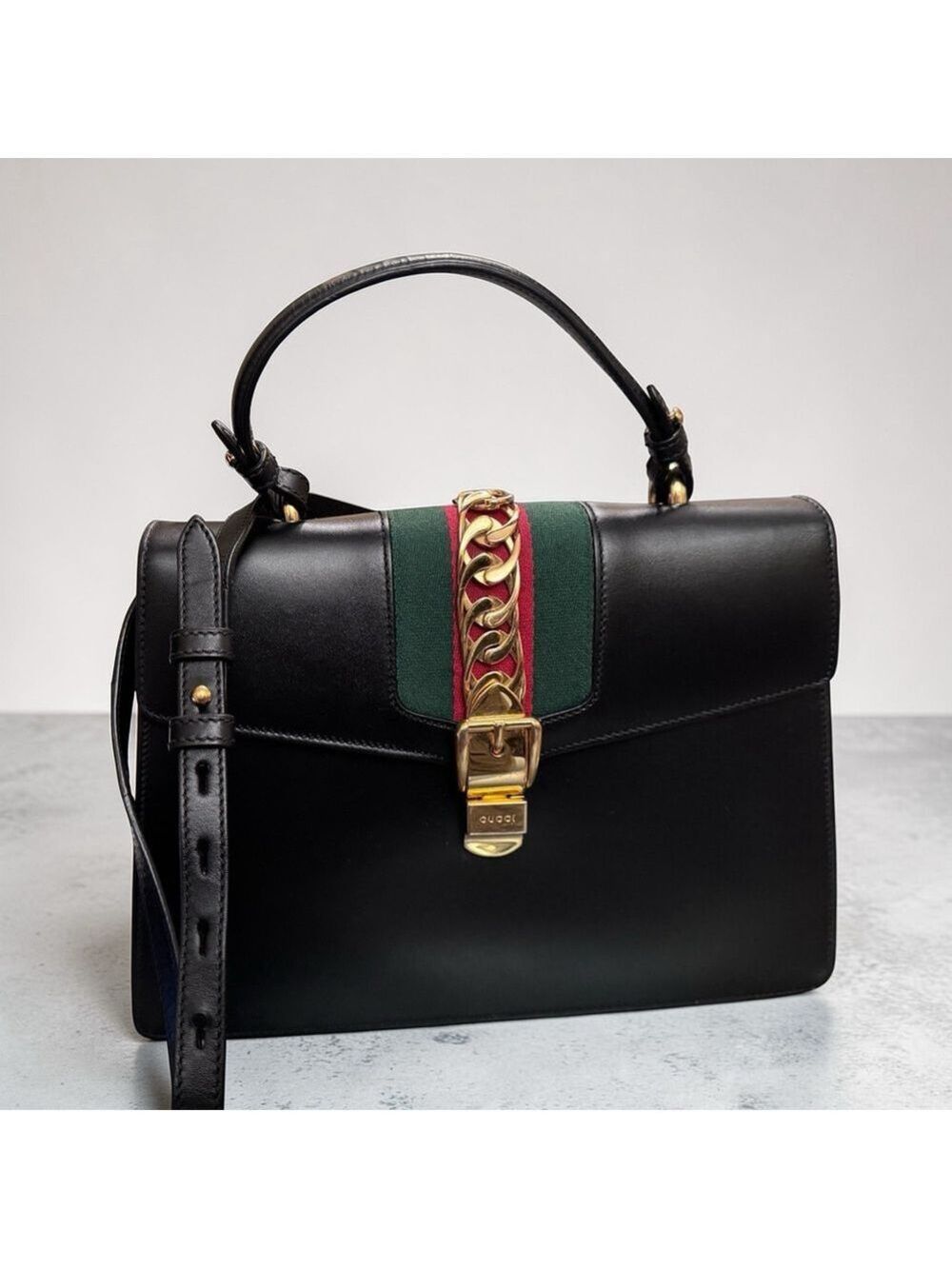 Gucci Sylvie Medium Top Handle, Shoulder Bag w Dust Bag